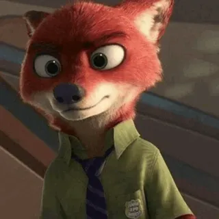 🦊 Nick Wilde Zootopia fuchs, cartoon, zoomania, disney, zeichentrick, charakter, nick wilde telegram sticker