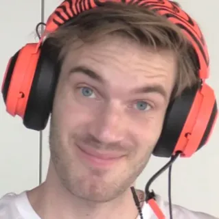 🤨 PewDiePie PewDiePie, Felix Kjellberg, YouTube, Gamer, Influencer, Streamer telegram sticker