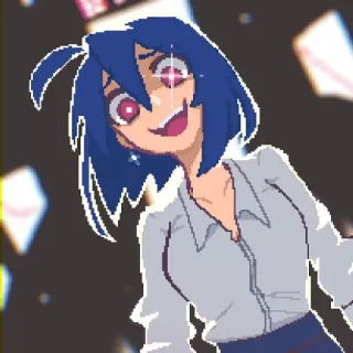 😂 Аниме, Девушка, Блеск, Цифровое искусство, Пиксель арт telegram sticker
