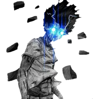 🤬 аниме, свечение, молния, портрет, мужчина, светящиеся глаза telegram sticker