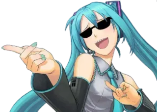 😎 Hatsune Miku 애니메이션, 보컬로이드, 캐릭터, 미쿠 whatsapp sticker