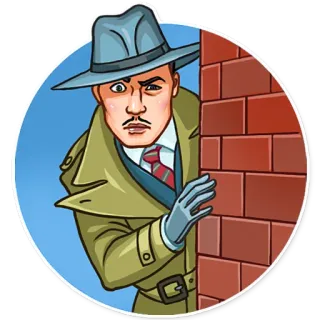 🤨 детектив, шпион, следователь, тайна, мультфильм, федора, пальто telegram sticker