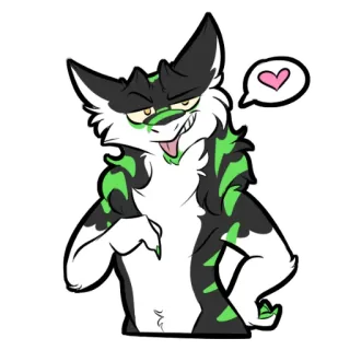 👇 furry, animal, anthropomorphic, cartoon, love, heart whatsapp sticker