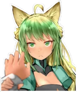 😾 Anime, Chica, Dedo corazón, Ofensivo, Pegatina, Personaje telegram sticker