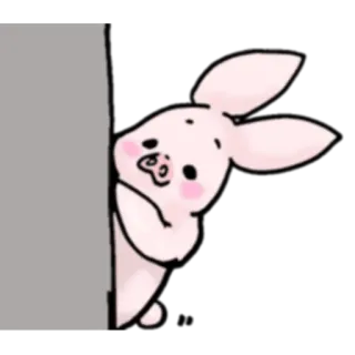 👀 свинья, животное, стикер, милый, мультфильм, подглядывающий telegram sticker