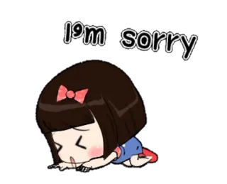 😣 I'm sorry entschuldigung, sorry, cartoon, süß, reue, figur, ausdruck telegram sticker