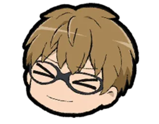 😄 Anime, Kartun, Karakter, Kacamata, Senang telegram sticker