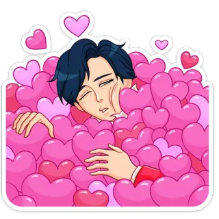 ❤ หัวใจ, ความรัก, ผู้ชาย, โรแมนติก, การ์ตูน whatsapp sticker