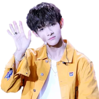 👋 ragazzo, uomo, persona, onda, giacca gialla telegram sticker