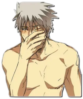 🙊 anime, male, character, torso, cover face, sad telegram sticker