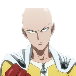 😎 Saitama One-Punch Man anime, one-punch man, saitama, hero, bald, fist, punch telegram sticker