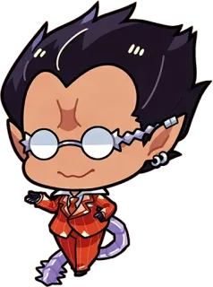 ✋ chibi, cartoon, character, demon, anime style telegram sticker