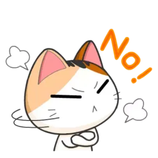 🙅‍♀ No! 猫, いいえ, 怒り, 漫画 telegram sticker