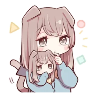 🦋 Anime, Chica, Perro, Triste, Lindo, Kawaii, Dibujos animados telegram sticker