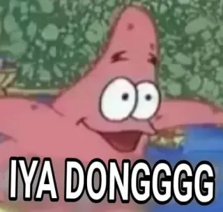 ➖ Patrick Star Spongebob Squarepants IYA DONGGGG Patrick Étoile, Bob l'éponge, Mème, drôle, dessin animé telegram sticker