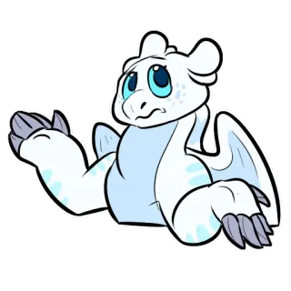 😕 dragon, autocollant, mignon, dessin animé, fantaisie, animal telegram sticker