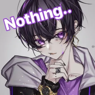 😏 Nothing. Anime, Manga, Morado, Joyería, Nada, Emo, Gótico, Vtuber telegram sticker