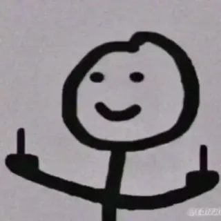 🐒 boneco palito, dedo do meio, ofensivo, rude whatsapp sticker