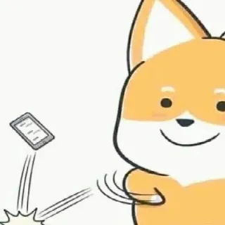 👀 vos, gooien, telefoon, cartoon, dier telegram sticker