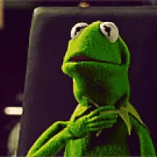 🐸 Kermit 科米蛙, 布偶, 表情包, 木偶, 绿色, 思考 whatsapp sticker