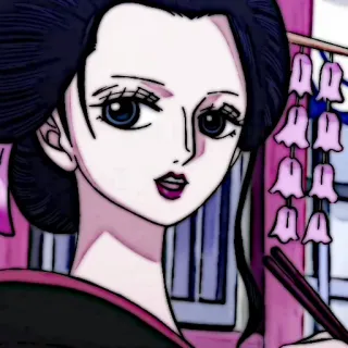 📜 Nico Robin One Piece 动漫, 海贼王, 妮可·罗宾, 漫画, 角色, 女性, 插画 telegram sticker