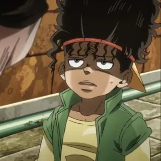 💚 Muhammad Avdol JoJo's Bizarre Adventure Anime, Charakter, Muhammad Avdol, Jojos bizarre Abenteuer, Illustration telegram sticker
