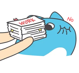 🚫 WORK trabalho, papel, triste, desenho animado, escritório telegram sticker