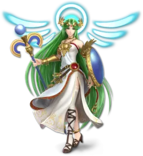 🔆 Palutena Kid Icarus Palutena, Kid Icarus, Nintendo, godin, videogame personage telegram sticker