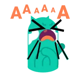 😭 AAAAAA 고양이, 비명, 화난, 만화, 표정, 좌절 whatsapp sticker