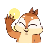 🤳 animal, squirrel, waving, cartoon telegram sticker