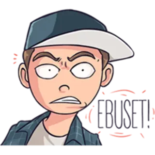 😅 zangado, desenho animado, homem, pessoa, chateado, personagem whatsapp sticker