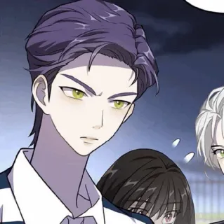 🌑 anime, manga, character, purple hair, school uniform telegram sticker