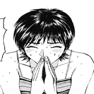 😣 Anime, Ragazza, Implorante, Manga, Personaggio, Illustrazione telegram sticker
