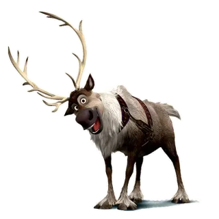 🤣 Sven Frozen reindeer, cartoon, funny, smiling, Sven, Frozen, animal, Disney whatsapp sticker