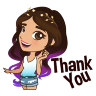 🙏 Thank You thank you, gratitude, cartoon, girl, cute, celebration telegram sticker