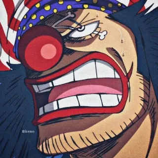 🤡 Buggy the Clown One Piece アニメ, ピエロ, 海賊, ワンピース, バギー telegram sticker