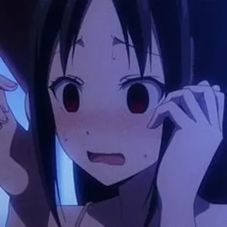 ❤️ Kaguya Shinomiya Kaguya-sama: Love Is War Аниме, Кагуя Синомия, В шоке, Аниме девушка, Кагуя-сама: любовь как война, Красные глаза telegram sticker