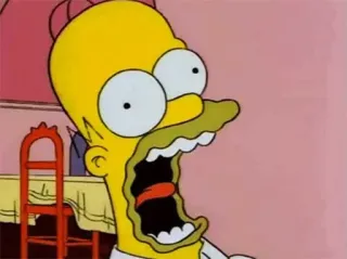 😮 Homer Simpson The Simpsons 호머, 심슨, 만화, 웃긴, 충격, 짜증 telegram sticker