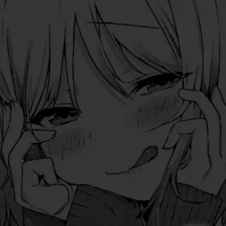 🖤 动漫, 女孩, 漫画, 脸红, 可爱, 表情 telegram sticker