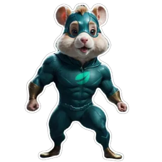 😱 hamster, superhero, animal, cartoon, mascot, cute, fitness telegram sticker