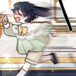 🧸 criança, corrida, desenho animado, anime, mangá whatsapp sticker