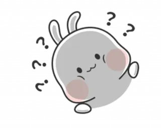 😳 dessin animé, lapin, question, animal, mignon whatsapp sticker
