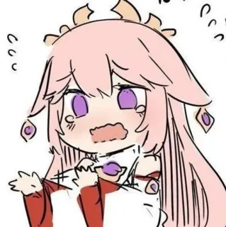 🌟 Yae Miko Genshin Impact Anime, Jeu vidéo, Genshin Impact, Yae Miko, Kawaii, Mignon, Fanart, Embarrassé(e) whatsapp sticker