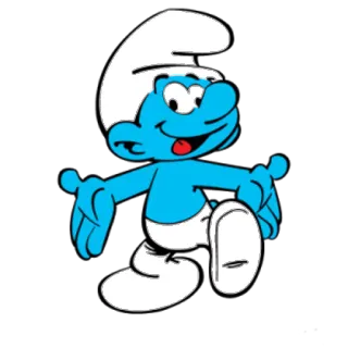 😄 Smurf การ์ตูน, สเมิร์ฟ, สีน้ำเงิน, สีขาว, ตัวละคร, น่ารัก whatsapp sticker