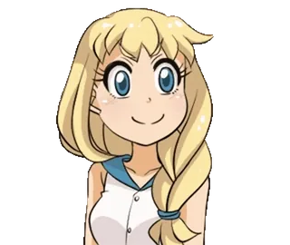 🎈 anime, menina, desenho animado, loira, personagem, ilustração whatsapp sticker