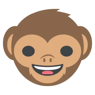 🐵 Emoji, Singe, Animal, Dessin animé, Visage, Mignon whatsapp sticker