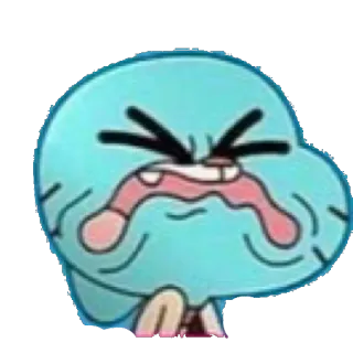 😖 Gumball The Amazing World of Gumball Cartoon, Gumball, The Amazing World of Gumball, Figur, weinend, traurig, Gesichtsausdruck whatsapp sticker