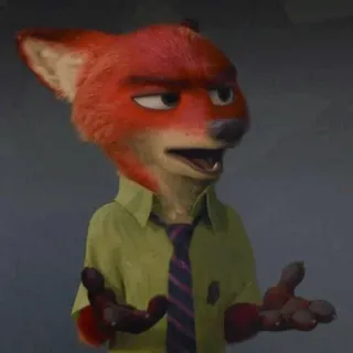 📍 Nick Wilde Zootopia キツネ, 漫画, ズートピア, ニック・ワイルド, アニメ, ディズニー telegram sticker
