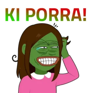 😏 KI PORRA! 表情包, 网络迷因, 佩佩蛙, 震惊, 表情 telegram sticker