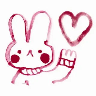 💗 kelinci, kelinci, hati, imut, cat air, binatang, gambar telegram sticker